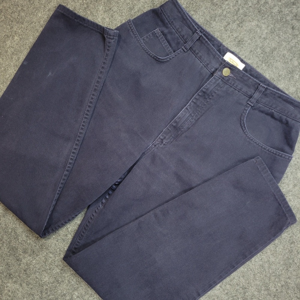 Talbots Pants Womens 12 Navy Blue Flat Front Classic Career Straight Leg Outdoor